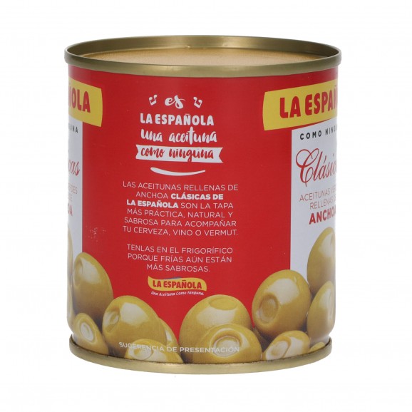 Olives farcides d'anxova duo, 85 g. La Española