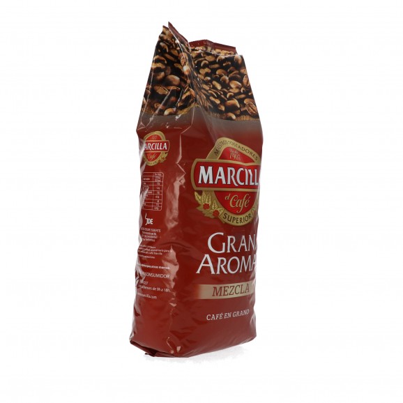 Mélange de café en grains naturel et torréfié, 1 kg. Marcilla