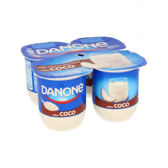 Yogur con sabor a coco, 4 unidades de 125 g. Danone