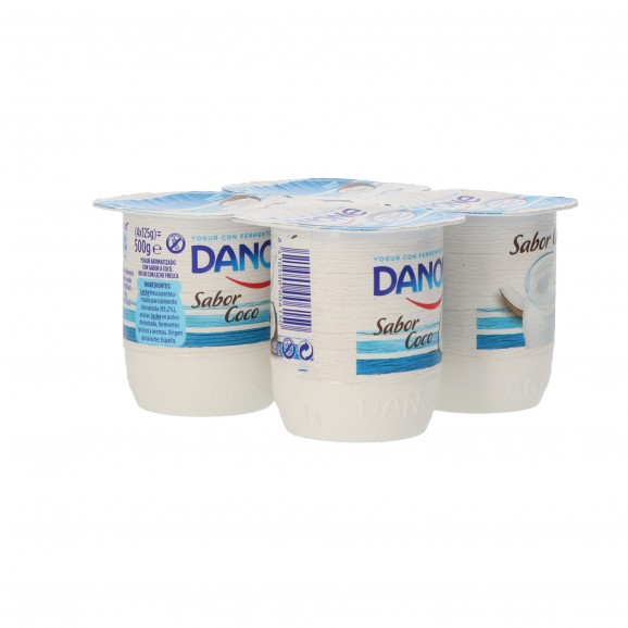 Iogurt amb gust de coco, 4 unitats de 125 g. Danone