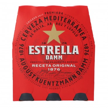 Bière, 6 unités de 25 cl. Estrella Damm