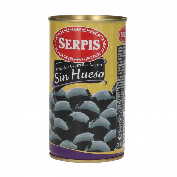 Olives noires dénoyautées, 300 g. Serpis