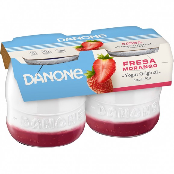 Iogurt original de maduixa, 2 unitats. Danone
