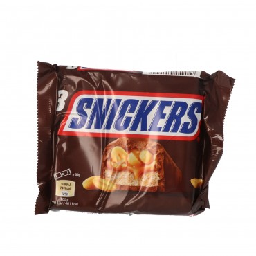 Barretes de xocolata amb cacauets i caramel, 150 g. Snickers
