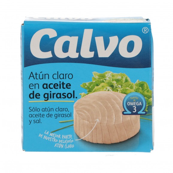Tonyina clara en oli vegetal, 80 g. Calvo