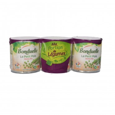 Petits pois extra-fins, 3 unités de 250 g. Bonduelle