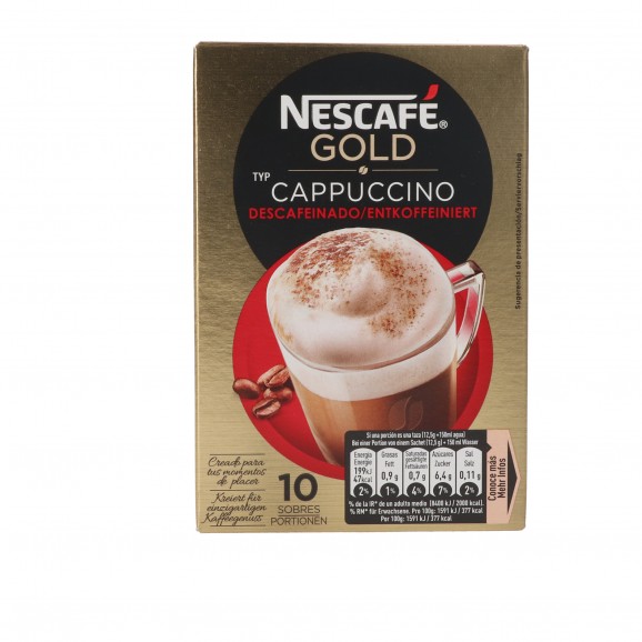 Cafè caputxino descafeïnat, 10 unitats 125 g. Nestlé