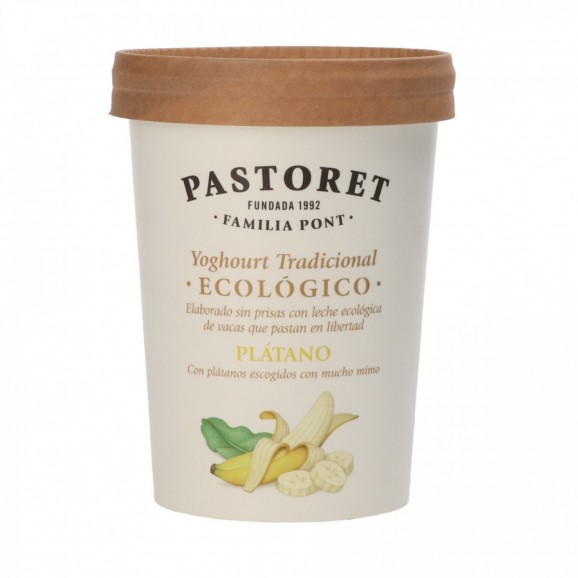 Iogurt de plàtan ECO, 500 g. Pastoret