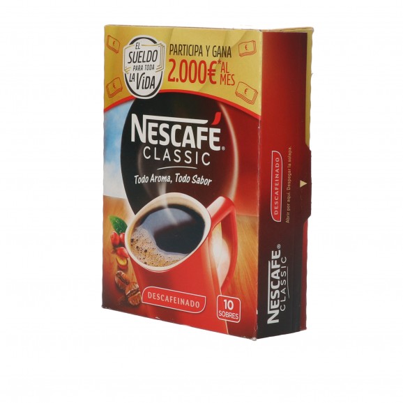 Cafè descafeïnat, 10 unitats de 20 g. Nescafé