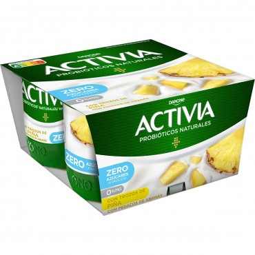 DANONE ACTIVIA 0% PIÑA 120GX4U.