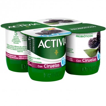 DANONE ACTIVIA 0% CIRUELA 120GX4U.
