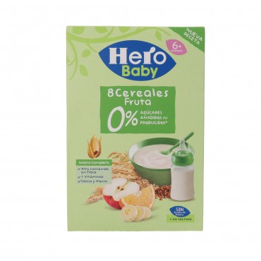 Farinetes de 8 cereals amb fruita, 340 g. Hero Baby