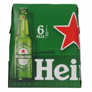 Bière, 6 unités de 25 cl. Heineken
