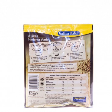 Sauce au poivre vert, 50 g. Gallina Blanca