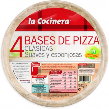 LA COCINERA BASES PIZZA 4X130G