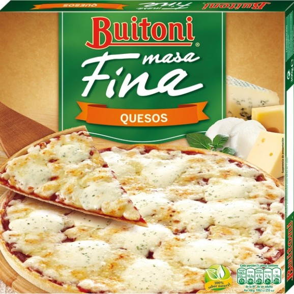 Pizza fina 4 formatges, 300 g. Buitoni