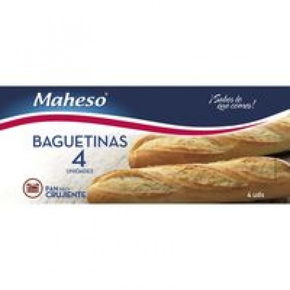 Baguetina de pan, 4 unidades de 125 g. Maheso