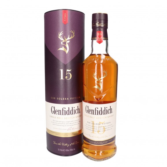 Whisky de malt 15 ans d'âge, 70 cl. Glenfiddich