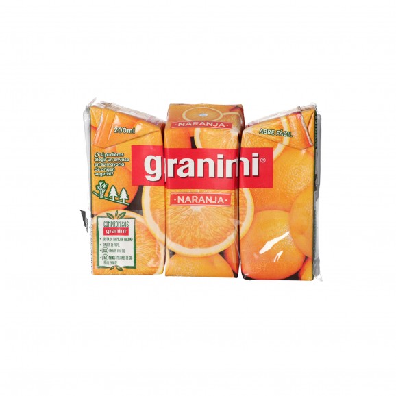 Jus d'orange, 3 unités de 20 cl. Granini