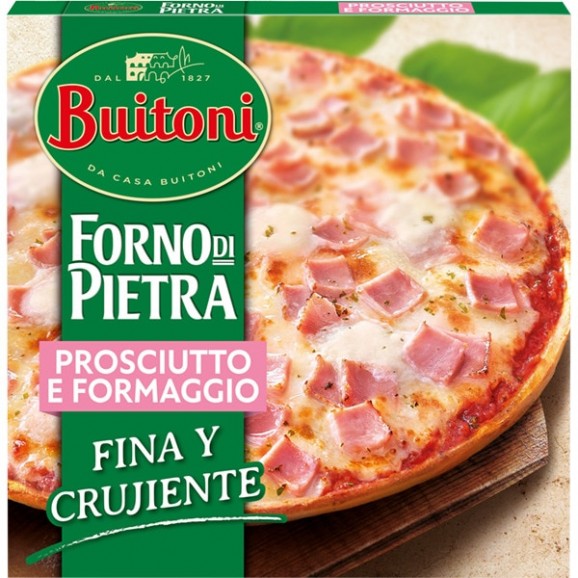 Pizza de jamón y queso, 350 g. Buitoni