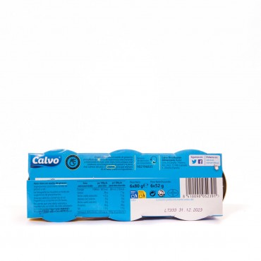 Thon à l'huile végétale, 6 unités. Calvo