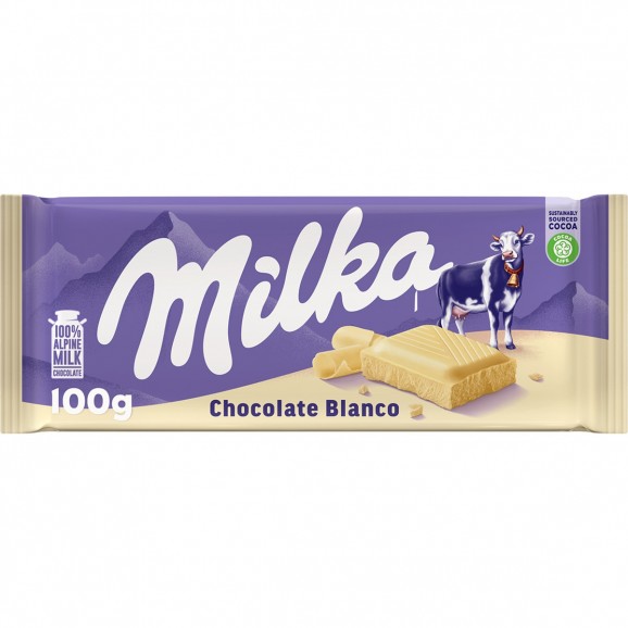 Tableta de chocolate blanco, 100 g. Milka