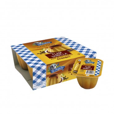 Flan à la vanille, 4 unités de 110 g. Fageda