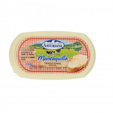 Terrina de mantega amb sal, 250 g. Central Lechera Asturiana