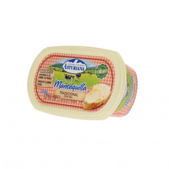 Terrina de mantequilla con sal, 250 g. Central Lechera Asturiana