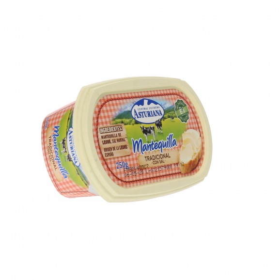 Terrina de mantequilla con sal, 250 g. Central Lechera Asturiana
