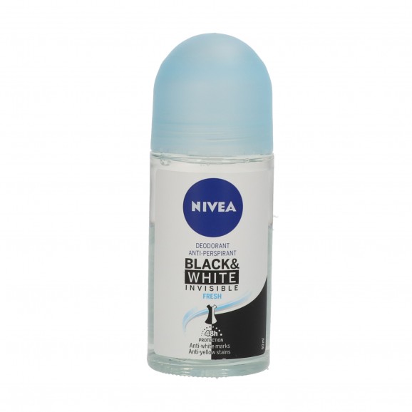 Desodorante de bola Black & White fresco, 50 ml. Nivea