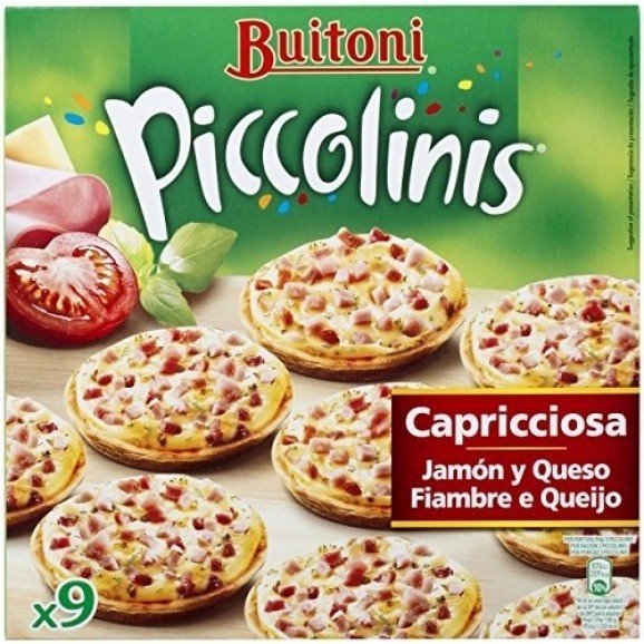 Minipizzes Piccolinis de pernil i formatge, 270 g. Buitoni