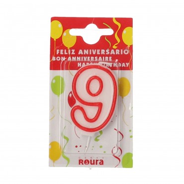 Bougie nº 9, 1 unité. Roura