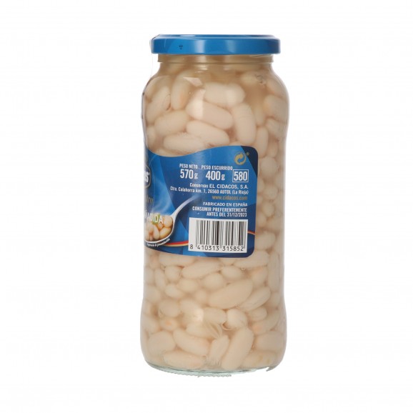 Judías cocidas sin sal, 400 g. Cidacos