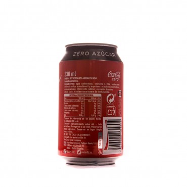 Refresc de cola zero en llauna, 33 cl. Coca Cola