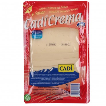 Formatge llescat edam, 200 g. Cadi