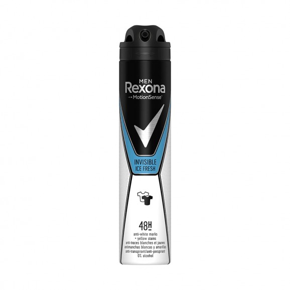 Desodorant en esprai Ice invisible per a home, 200 ml. Rexona