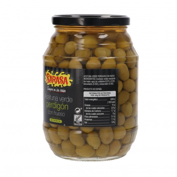 Aceitunas verdes, 550 g. Sarasa