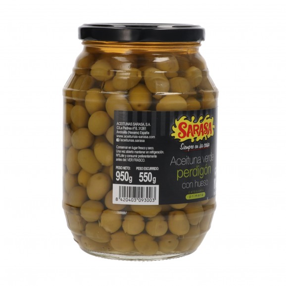 Aceitunas verdes, 550 g. Sarasa