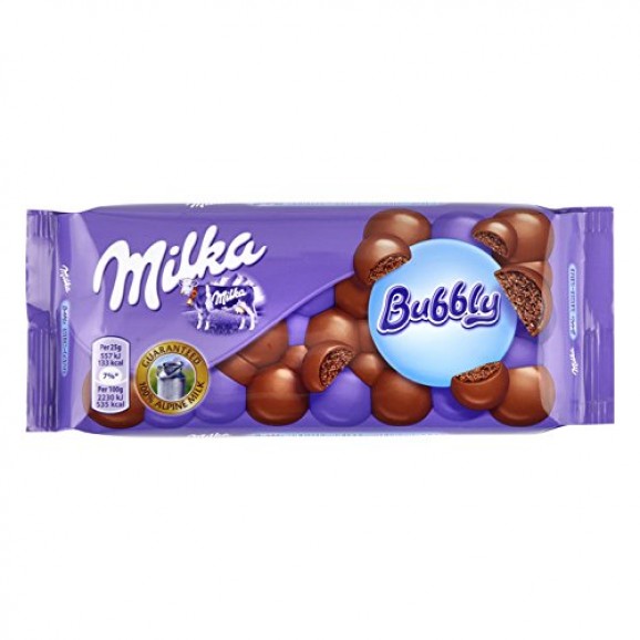 Chocolat au lait Bubbly, 90 g. Milka