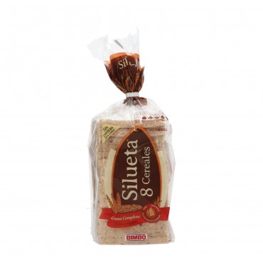 Pan de molde de 8 cereales sin corteza, 450 g. Silueta