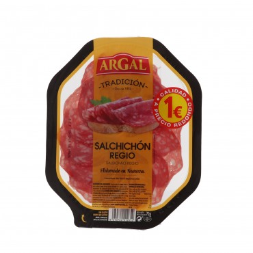Bandeja de salchichón Regio rojo, 70 g. Argal