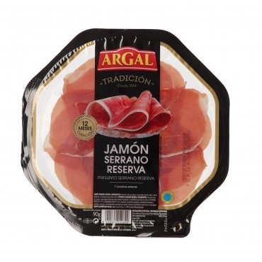 Bandeja de jamón curado, 90 g. Argal
