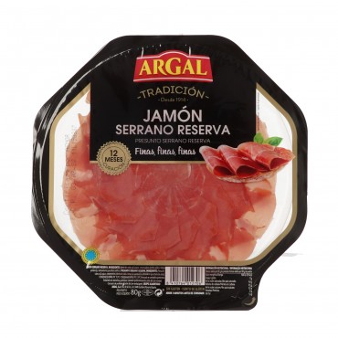 Bandeja de jamón curado fino, 80 g. Argal