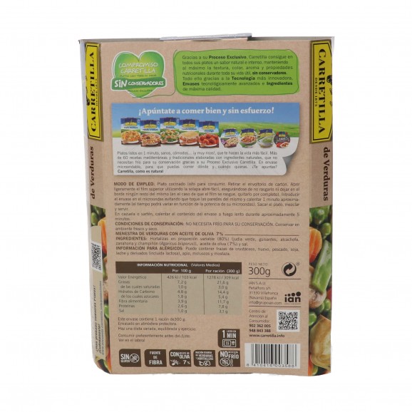 Menestra de verduras, 240 g. Carretilla