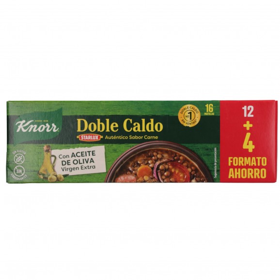 Caldo de carne en pastillas Doble Caldo, 16 unidades 160 g. Knorr