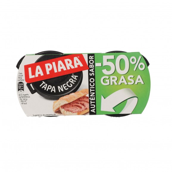 Paté Tapa Negra -50 % de greix, 2 unitats 146 g. La Piara