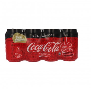 Refresc de cola en llauna zero, 12 unitats de 33 cl. Coca Cola