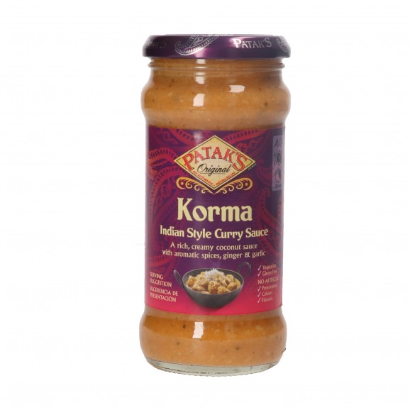 Salsa de curri Korma suau, 450 g. Patak's