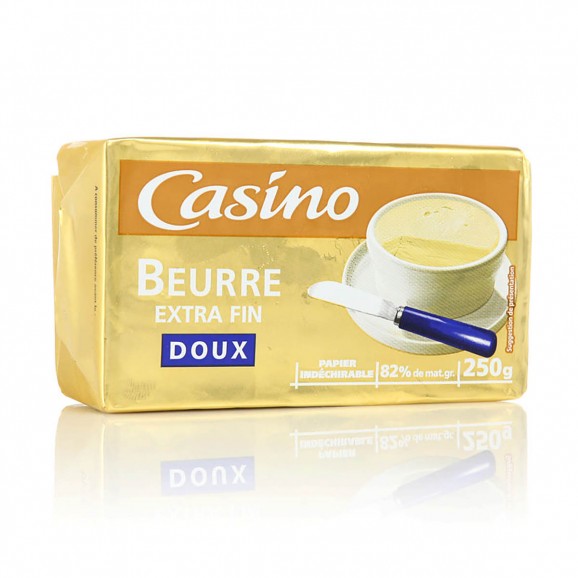CASINO BEURRE DOUX PLAQ.250GR